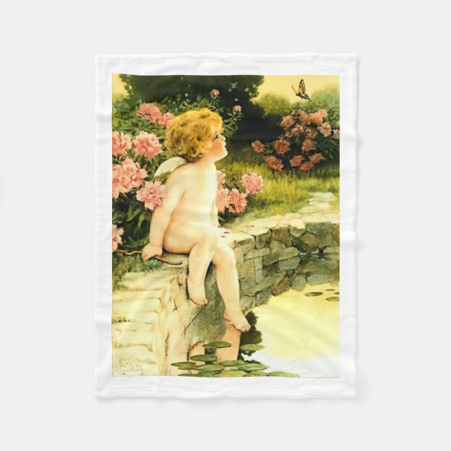 BUTTERFLY Bessie Pease Gutmann Art Fleecedecke (Vorderseite)