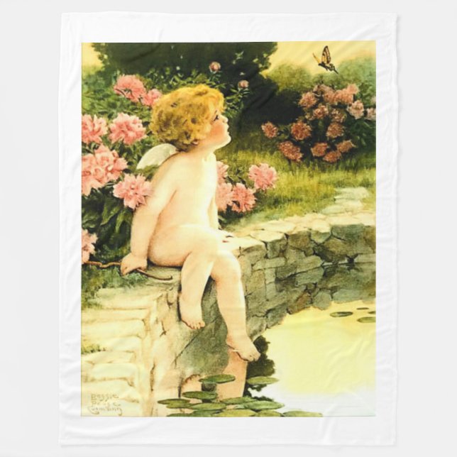 BUTTERFLY Bessie Pease Gutmann Art Fleecedecke (Vorderseite)