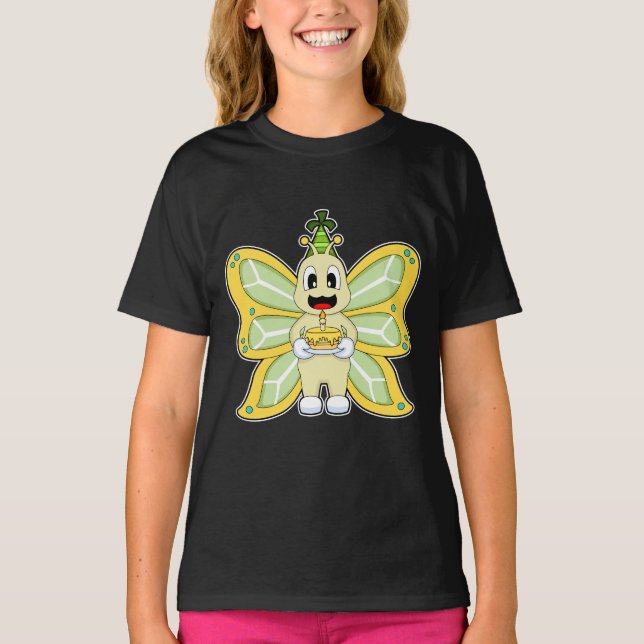 Butterfly Birthday Cake Candle T-Shirt (Vorderseite)