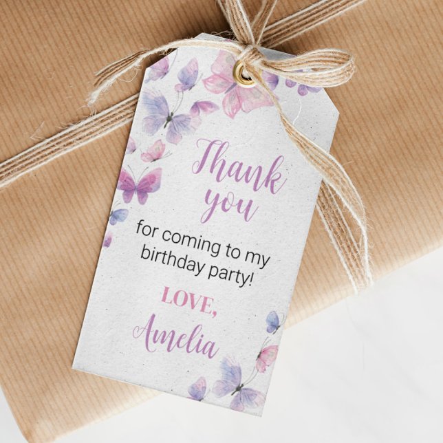 Butterfly Birthday Danke Tag Geschenkanhänger (Von Creator hochgeladen)