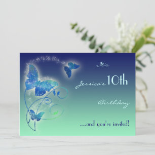 Butterfly Birthday Einladungskarte