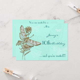 Butterfly Birthday Einladungskarte