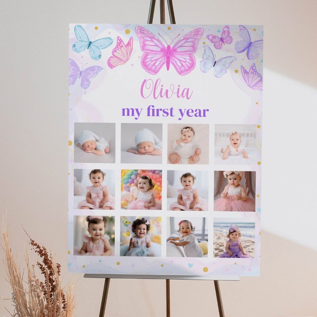 Butterfly Birthday Foto Milestone Poster (Von Creator hochgeladen)