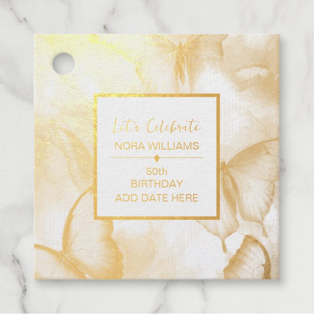 Butterfly Birthday Geschenkanhänger (Vorderseite)