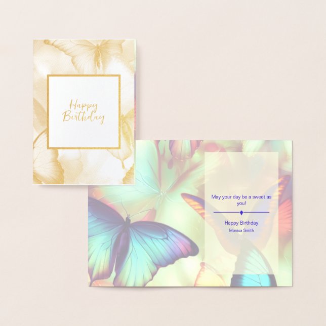 Butterfly Birthday Personalisiert Foil Card Folienkarte (Anzeige)