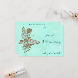 Butterfly Birthday RSVP-Karte Einladung