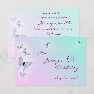 Butterfly Birthday RSVP-Karte Einladung
