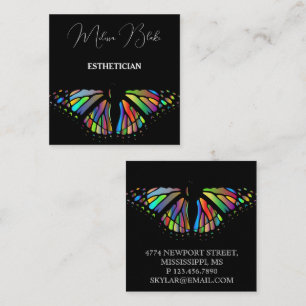 Butterfly Black elegante Quadratkarte Quadratische Visitenkarte