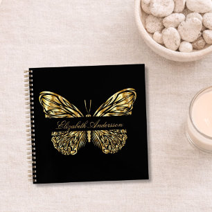Butterfly Black Gold Notizbuch
