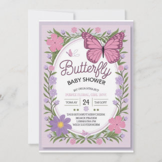 Butterfly Bliss Baby Shower Einladung | Elegant &