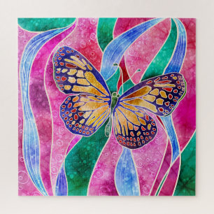 Butterfly Blooms: Ein Batik-Inspiriertes Puzzle