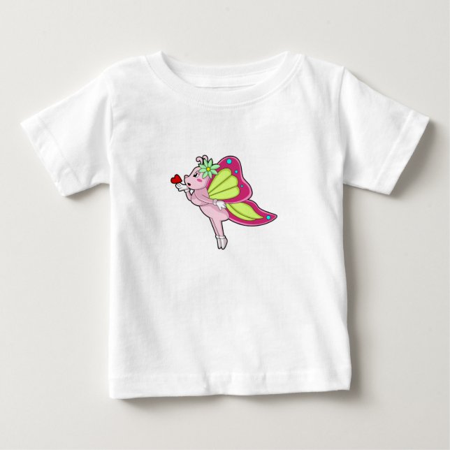 Butterfly Blossom Herz Baby T-shirt (Vorderseite)