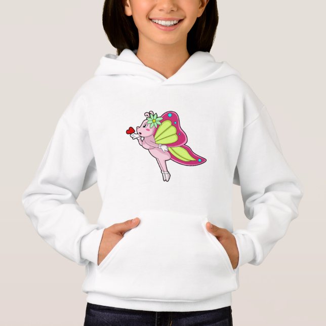 Butterfly Blossom Herz Hoodie (Vorderseite)