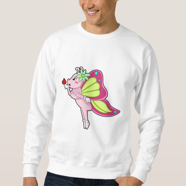 Butterfly Blossom Herz Sweatshirt (Vorderseite)