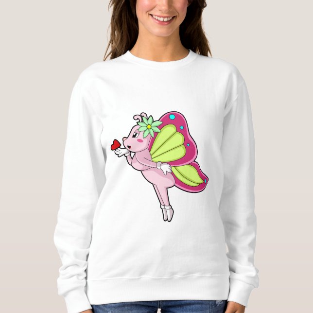 Butterfly Blossom Herz Sweatshirt (Vorderseite)