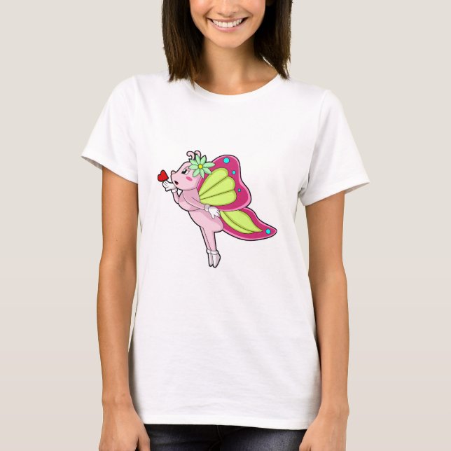 Butterfly Blossom Herz T-Shirt (Vorderseite)