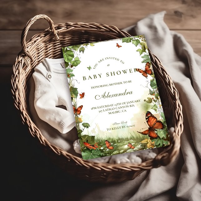 Butterfly Blossoms Baby Shower Einladung (Von Creator hochgeladen)