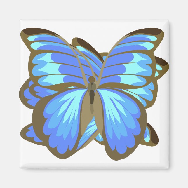 Butterfly Blue Black Insekt Wing Fly Spring Magnet (Vorne)