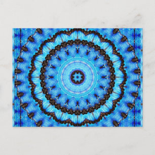 Butterfly Blue Mandala Postkarte