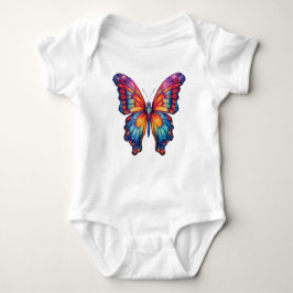 Butterfly Blue Orange Wings Baby Strampler