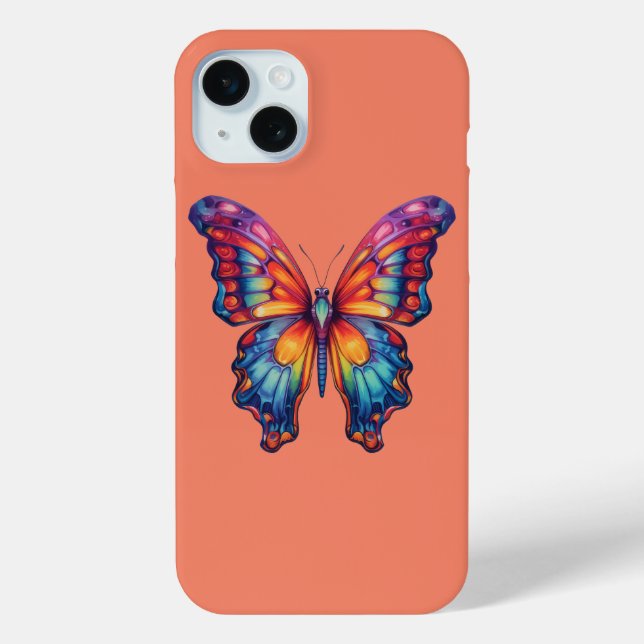 Butterfly Blue Orange Wings Case-Mate iPhone Hülle (Rückseite)