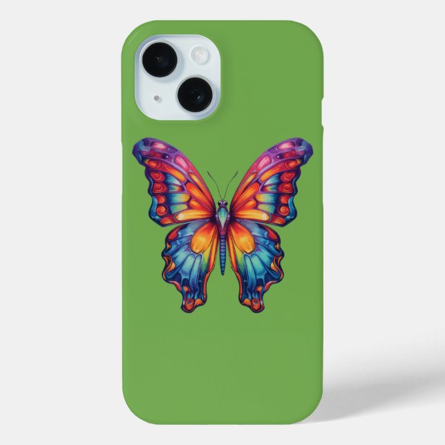 Butterfly Blue Orange Wings Case-Mate iPhone Hülle (Rückseite)