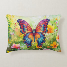Butterfly Blue Orange Wings Dekokissen