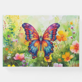 Butterfly Blue Orange Wings Gästebuch