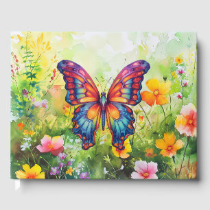 Butterfly Blue Orange Wings Gästebuch