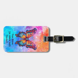 Butterfly Blue Orange Wings Gepäckanhänger