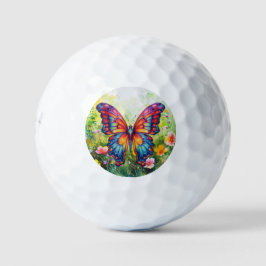 Butterfly Blue Orange Wings Golfball