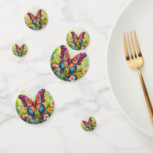 Butterfly Blue Orange Wings Konfetti (Gruppe)