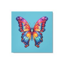 Butterfly Blue Orange Wings