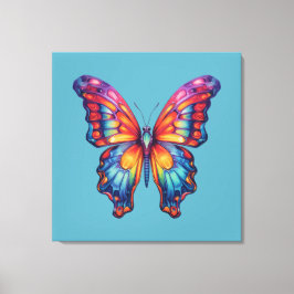 Butterfly Blue Orange Wings Leinwanddruck