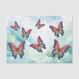 Butterfly Blue Orange Wings Seidenpapier