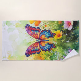 Butterfly Blue Orange Wings Strandtuch