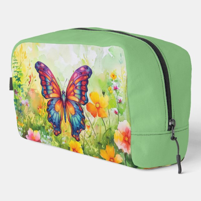 Butterfly Blue Orange Wings Waschbeutel (Rechte Ecke)
