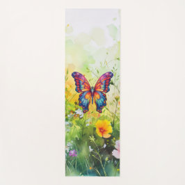 Butterfly Blue Orange Wings Yogamatte