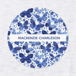 Butterfly Blue Pattername Etiketten