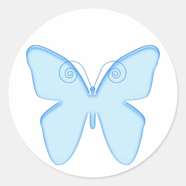Butterfly Blue Runder Aufkleber (Vorderseite)