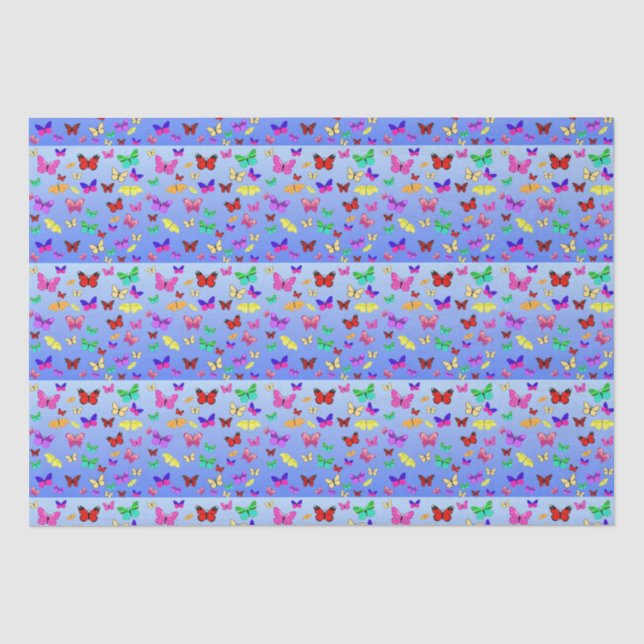 Butterfly Blue Tissue Paper Seidenpapier (Vorderseite)