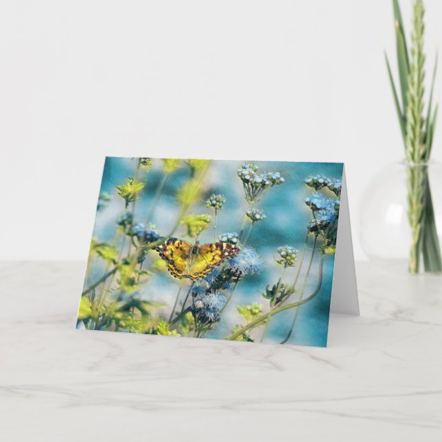 Butterfly Blues Art Note Card Karte (Vorderseite)