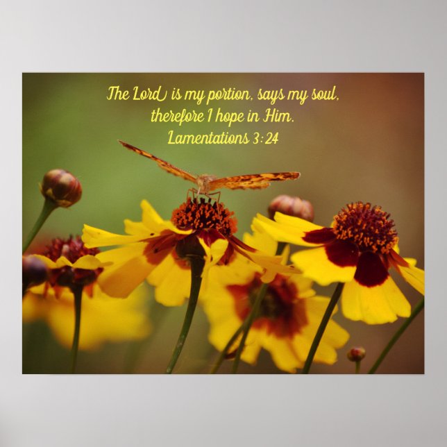 Butterfly Blume Bible Scripting Poster (Vorne)