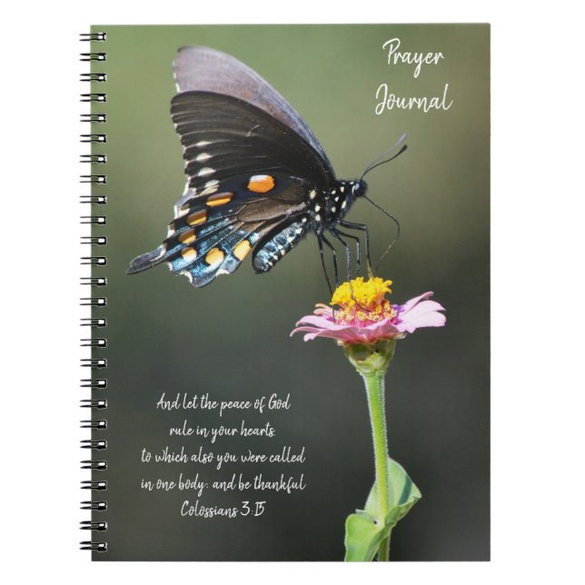 Butterfly Blume Bible Verse Gebet Journal Notizblock (Vorderseite)