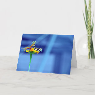 Butterfly Blume Blue Card Karte