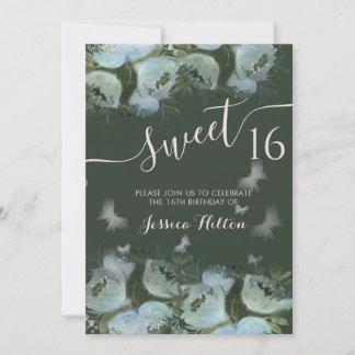 Butterfly Blumengarten 16 . Geburtstag Einladung