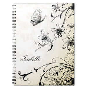 Butterfly Blumengarten Sketch Notizblock