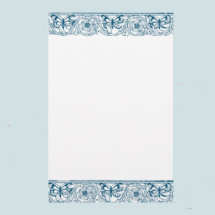 Butterfly-Blumengrenze Briefpapier