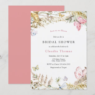 Butterfly Bohemisch Bridal Dusche Einladung
