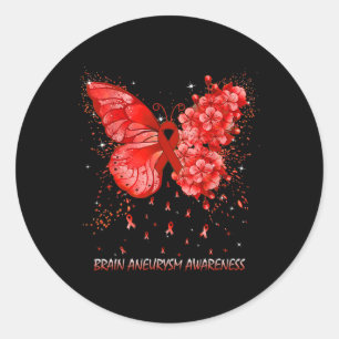 Butterfly-Brain Aneurysm-Awareness-Band Runder Aufkleber